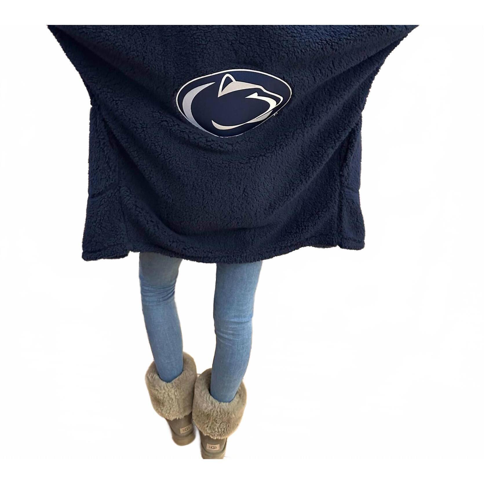 New Jill Martin Penn State Sherpa Lounger Jacket In Navy